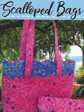 Scalloped Tote Bags Poorhouse Quilt Designs Pattern - Never Used